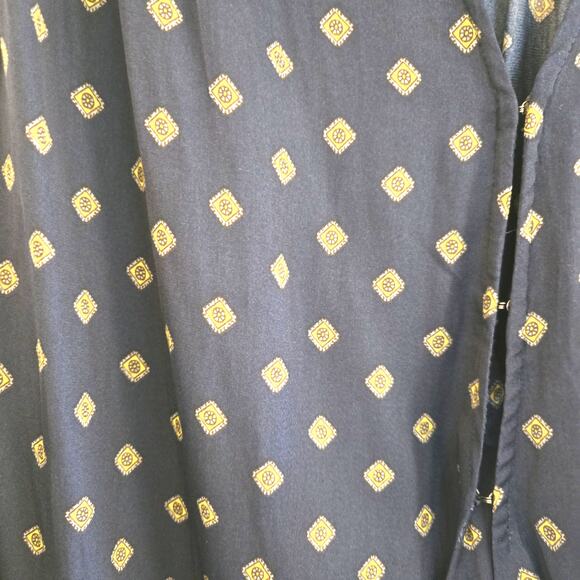 Free People Mornings In Marrakesh Navy Tie Front Sleeveless Satin Blouse Top M - Picture 4 of 7